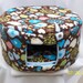 Cat Bed, Dog Bed - Large Fleece Custom Cozy Bed - Brown with Birds, Hearts and Flowers