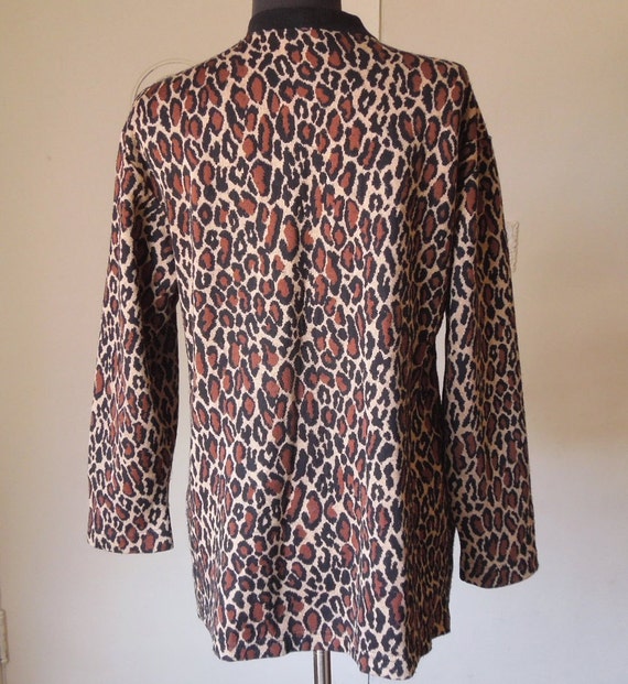LEOPARD LOVE...Vintage 80's Leopard Cardigan Sweater