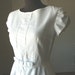 Vintage 60's Dress, White Pique' Cotton, Cap Sleeves, Size Small to XS