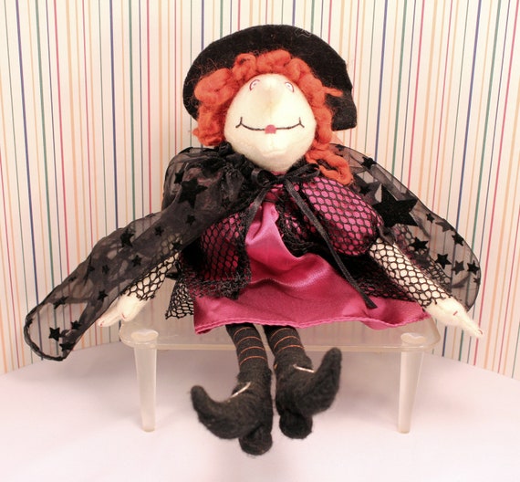 Cloth Witch Doll Halloween Collectible by MothersMiniTreasures