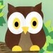 Original Paper Art Collage - Owl in Tree