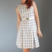 Sale - 1960s White Brown Stripes Shift Dress. Mad Men Fashion. Weddings. Office Fashion. Mod. Spring Fashion. Fall Fashion. Size Large