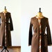 FINAL SALE // Vintage 1970s house coat. 70s deadstock brown wool robe. long gown