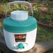 Vintage Alpine Poloron Thermos Jug - Vintage Green and White Thermos