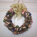 13" Antique 1950s Mica Bottle Brush Wreath Glitter Holiday Indoor Door Wall Hanging Homespun MidCentury Heirloom Decoration Christmas Decor