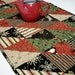 Christmas Table Runner Cat Triangles Reversible Red Black Handmade Quilted Ready to Ship One of a Kind