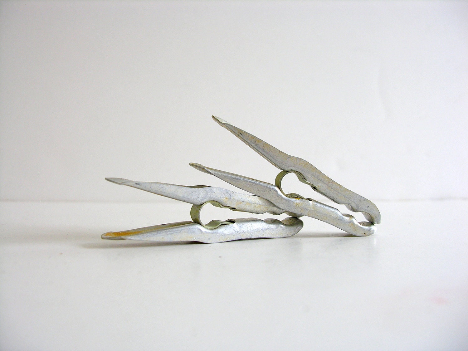 RESERVED Vintage Aluminum Clothespins Clothes Pin Laundry Room