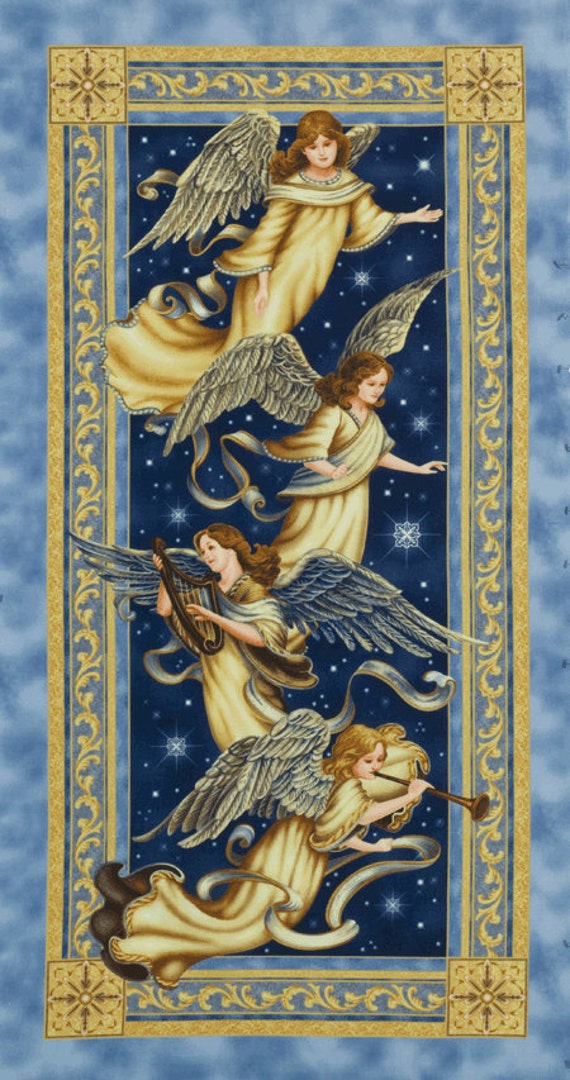 Quilt Fabric Panel Angel Choir Traditional Christmas Fabric