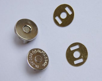 5 Sets 14mm Thin Magnetic Snaps sliver