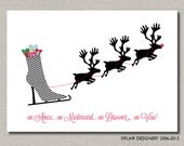 Holiday Greeting Card - As Seen in PEOPLE STYLE WATCH - Set of 12 - Fancy Boot by Flair Designery Il_170x135