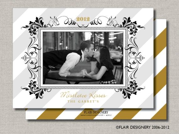 Photo Holiday Card - Set of 50 Cards - Beautiful Holidays Deco by Flair Designery Il_570xn