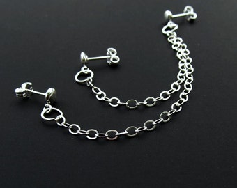 Sterling Cartilage Earring Triple Piercing Single Side