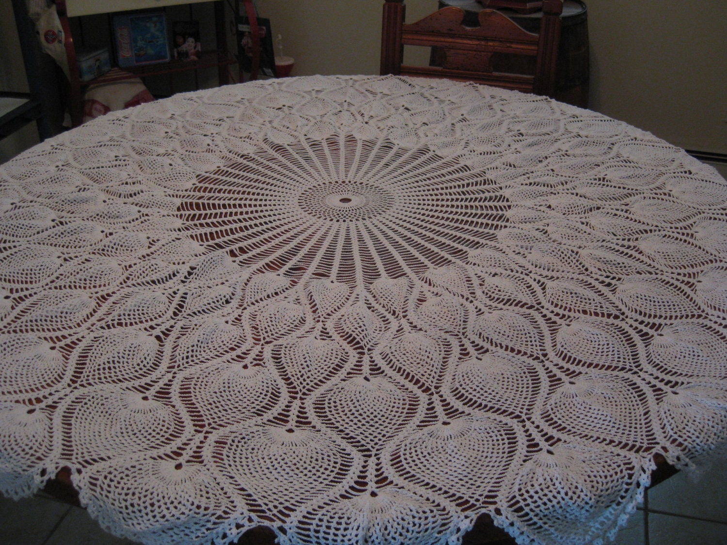 pattern round tablecloth crochet Pattern Round Hand Tablecloth by Crochet Pineapple sewingnuck 62