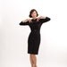 Vintage 1950s Wiggle Dress - 50s LBD - Black Wool Hourglass Bombshell