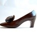 Vintage 1960s Shoes - 60s Brown Shoes - Faux Snakeskin with Bows