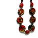 Red Coral Necklace with Printed Shell Beads - Autumn Colors - Fall Jewelry - Yellow, Red, Brown - Earthy