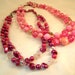 Two Gorgeous Mad Men Shades of Pink Cluster Necklaces