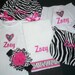 New Zebra Personalized baby girl set