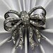 14k White Gold Trembler Bow Ring Pave Diamonds Movable 3D 8g Rare Movable Sz 9
