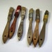 Vintage Paint Brush Instant Collection of 6 Small Brushes with Wood Handles
