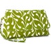Clutch Wristlet with Strap and Flap - Avocado Green with White Vines