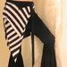 Tribal Belly dance Seaweed skirt, panel skirt , hip apron in Dark Blue and White stripes SM-MED