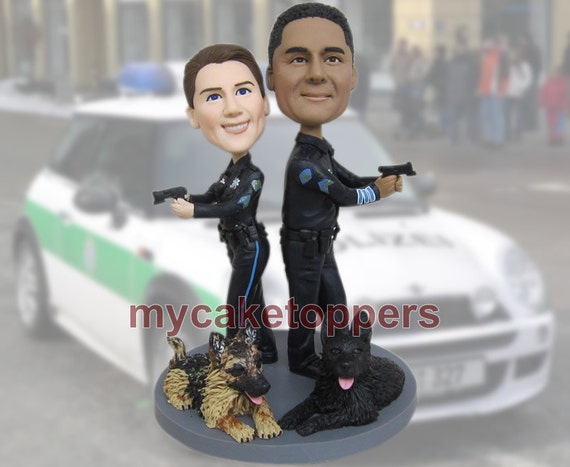 personalized cake toppers police uniform