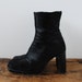 90s Goth Black Pony Fur Platform Boots 7.5