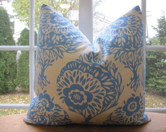 SALE...Pillow, Decorative Throw Pillow Cover, Designer Daydream Blue Pillow Cover 20 x 20 last one