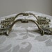 Vintage Ornate Metal Drawer Pulls Handles Mid Century by Ajax USA, Gold White Feminine