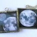 Glass Art Pendant Necklace - Blue Moon by NASA - Two Sided Soldered Glass Art Charm