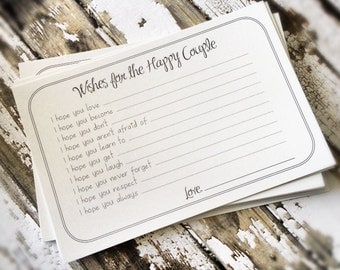 Wishes for the Happy Couple Cards - Unique Bridal Shower Activity Game or Wedding Guest Book Alternative - Black and White