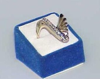 14K .50Ct 11 Diamond Crazy V Mid Century Modern Retro Ring Yellow Gold Sz 9 Space Age