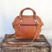 Vintage Distressed Tan Leather Speedy Style Purse w/Strap