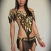 Tribal Fusion, Burlesque, Belly Dance, Cleopatra Black And Gold Sequin Reversible Shoulder Piece And Mini Skirt