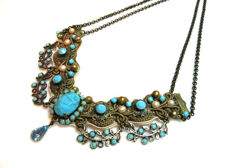 Turquoise Bridal Wedding JewelryLace Jewelry by TalilaDesign