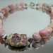 NOW 50% OFF - Pink Peruvian Opal Necklace featuring Lampwork Bead by Gemsinbloom