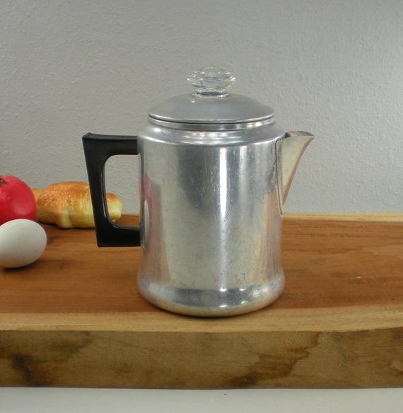 1950-60s Aluminum 4-6 Cup Coffee Percolator by oldetymestore