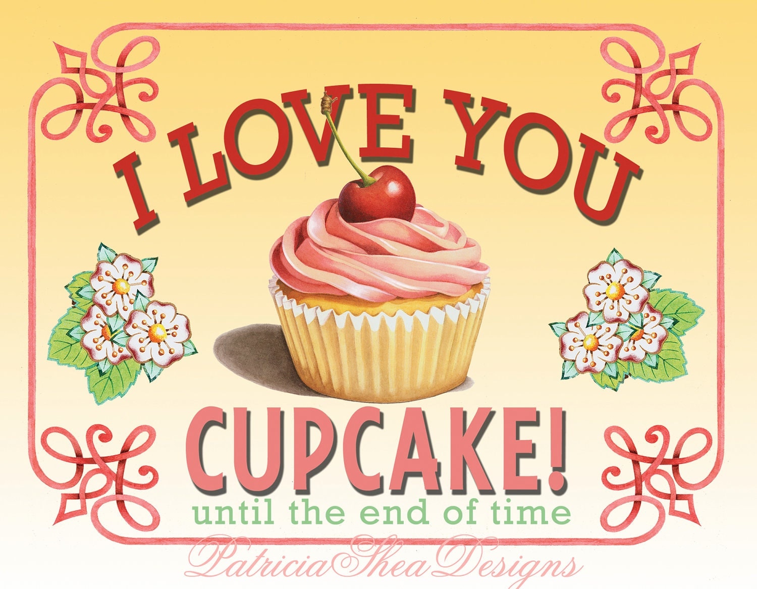 Wall vintage cupcakes  Art Posters posters Cafepress