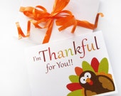 ON SALE 6 Thanksgiving Card set, Turkey I am Thankful for you Card A357 Il_170x135