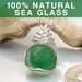 Green Marble Sea Glass Jewelry Pendant, English Beach Glass