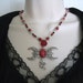 Dragons Blood Triple Moon Necklace, wiccan jewelry gypsy goddess witch pagan wicca witchcraft metaphysical magic mystic druid occult new age