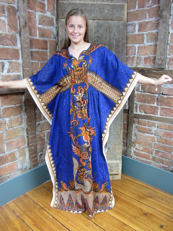 1970s Tribal Caftan/ Hippie Dress/ Boho INDIA Ethnic by MISSIONMOD