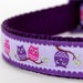 Pair of Owls Dog Collar in Purple, Lavender, Adjustable Pet Collar, Ribbon Collar