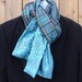 Plaid Scarf Turquoise/Teal and Heather Grey