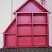 Vintage Red House Shadow Box - Wood Display Case