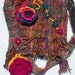 BUNDLE DEAL Colorful Upcycled Tweed and Crocheted Flower Hippie Bag and Rose Keychain