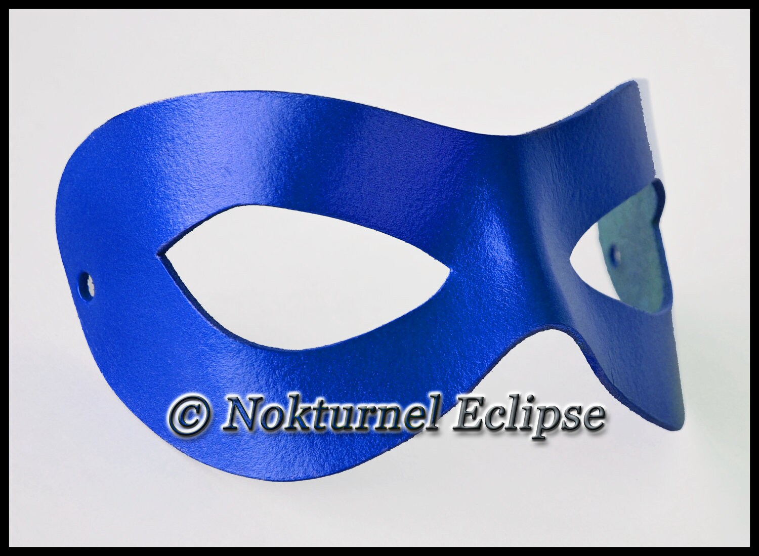 Blue Superhero Adult Leather Mask by Nokturnel by NokturnelEclipse