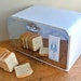 Mid-Century Beauty Box Chrome and White Bread Box - Retro Charm for Kitchen