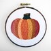 SALE: Primitive Thanksgiving or Halloween Pumpkin. Autumn Decoration. Hand Embroidery. Embroidered Orange Pumpkin - 5 inch Embroidery Hoop